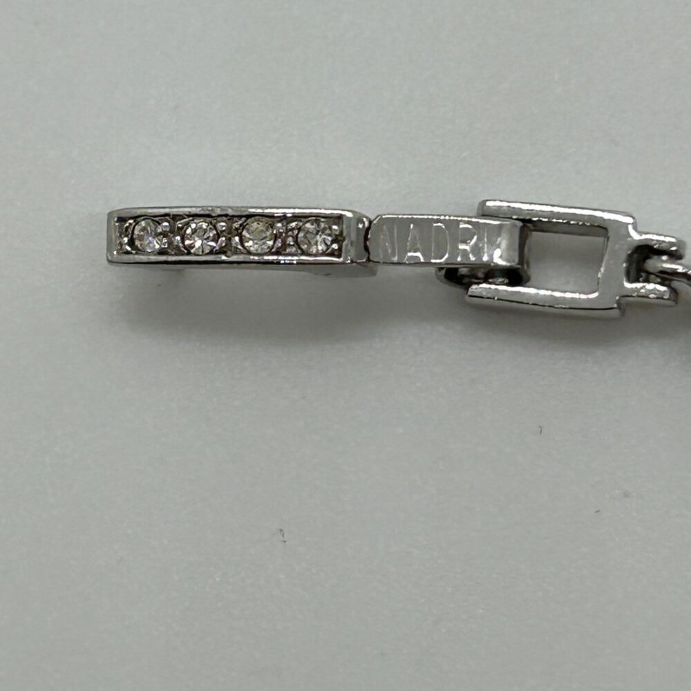 Nadri Cubic Zirconia Leaf Bracelet Silver-tone Vine Wedding Bridal Marquise - Picture 8 of 13
